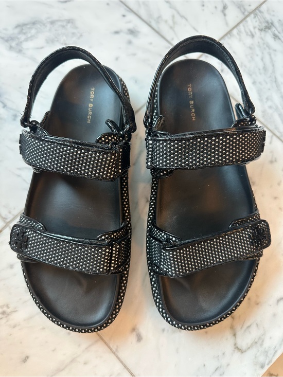 Tory Burch Shoes - Tory Burch Black Studded Double-Strap Sport Sandals